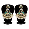 Sukkhi Spectacular Pearl Gold Plated Kundan Lotus Meenakari Chandelier Earring For Women