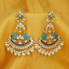 Sukkhi Spectacular Pearl Gold Plated Kundan Lotus Meenakari Chandelier Earring For Women