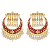 Sukkhi Lavish Pearl Gold Plated Floral Meenakari Chandbali Earring For Women