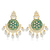 Sukkhi Stylish Pearl Gold Plated Kundan Meenakari Chandelier Earring For Women