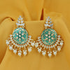 Sukkhi Stylish Pearl Gold Plated Kundan Meenakari Chandelier Earring For Women