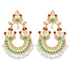 Sukkhi Fancy Pearl Gold Plated Kundan Chandbali Earring For Women