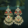 Sukkhi Stunning Pearl Gold Plated Kundan Chandelier Earring For Women