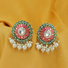 Sukkhi Classic Pearl Gold Plated Kundan Meenakari Stud Earring For Women