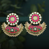 Sukkhi Incredible Pearl Gold Plated Kundan Floral Meenakari Chandbali Earring For Women