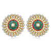 Sukkhi Traditional Pearl Gold Plated Kundan Meenakari Stud Earring For Women