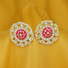 Sukkhi Fabulous Pearl Gold Plated Kundan Meenakari Stud Earring For Women