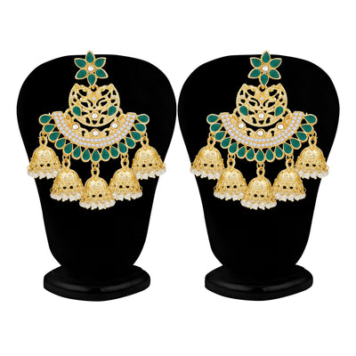 Sukkhi Exotic Pearl Gold Plated Floral Chandbali Earring For Women
