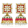 Sukkhi Ethnic Pearl Gold Plated Kundan Meenakari Jhumki Earring For Women