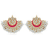 Sukkhi Splendid Pearl Gold Plated Kundan Meenakari Chandbali Earring for Women