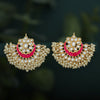 Sukkhi Splendid Pearl Gold Plated Kundan Meenakari Chandbali Earring for Women