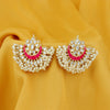 Sukkhi Splendid Pearl Gold Plated Kundan Meenakari Chandbali Earring for Women