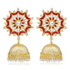 Sukkhi Graceful Kundan Gold Plated Pearl Meenakari Jhumki Earring for Women