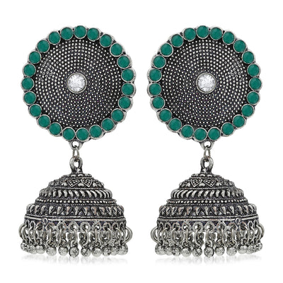 Sukkhi Trendy Austrian Diamond Oxidised Jhumki Earring for Women