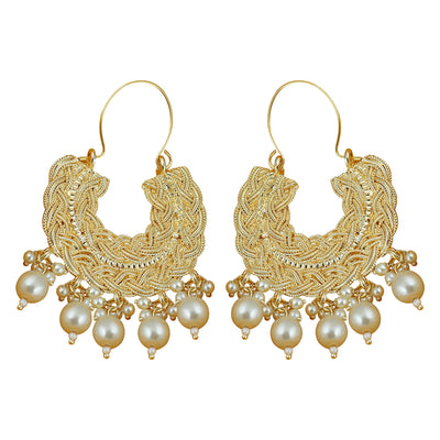 Sukkhi Classic Gold Plated Pearl Chandbali Earring for Women