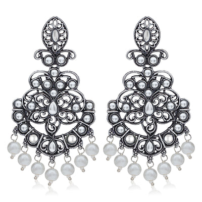 Sukkhi Exotic Oxidised Pearl Chandelier Earring For Women