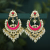 Sukkhi Charming Pearl Gold Plated Kundan Meenakari Chandbali Earring For Women