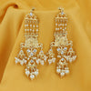 Sukkhi Glossy Pearl Gold Plated Kundan Meenakari Chandelier Earring For Women