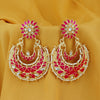 Sukkhi Elegant Pearl Gold Plated Kundan Meenakari Chandbali Earring For Women
