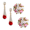 Sukkhi Dazzling Gold Plated Floral Crystal Dangle Earring Combo For Women