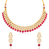 Sukkhi Amazing Gold Plated Maroon Pearl & Kundan Choker Necklace Set for Women