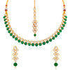 Sukkhi Delicate Gold Plated Green Pearl & Kundan Choker Necklace Set for Women