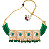 Sukkhi Delightful Gold Plated Green Pearl & Kundan Choker Necklace Set for Women