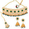 Sukkhi Glittery Gold Plated Pearl & Kundan Choker Necklace Set for Women