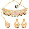 Sukkhi Dazzling Gold Plated Pearl & Kundan Choker Necklace Set for Women