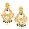 Sukkhi Stunning Gold Plated Green Pearl & Kundan Choker Necklace Set for Women