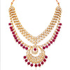 Sukkhi Glorious Gold Plated Pearl & Kundan Multi-String Necklace Set for Women