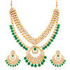 Sukkhi Glorious Gold Plated Pearl & Kundan Multi-String Necklace Set for Women