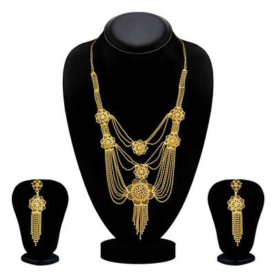 Sukkhi Amazing 24 Carat Gold Plated Multi-String Necklace Set for Women