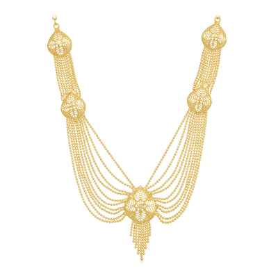 Sukkhi Gleaming 24 Carat Gold Plated Multi-String Necklace Set for Women