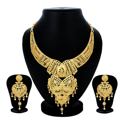 Sukkhi Traditional 24 Carat Gold Plated Choker Necklace Set for Women