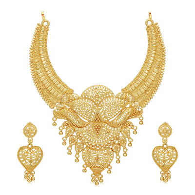 Sukkhi Dazzling 24 Carat Gold Plated Choker Necklace Set for Women