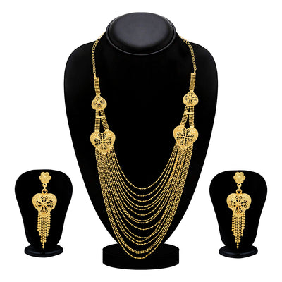 Sukkhi Classy 24 Carat Gold Plated Multi-String Necklace Set for Women