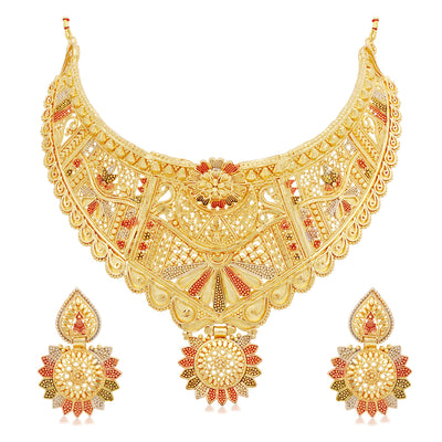 Sukkhi Incredible 24 Carat Gold Plated Choker Necklace Set for Women