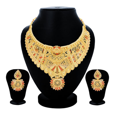 Sukkhi Incredible 24 Carat Gold Plated Choker Necklace Set for Women