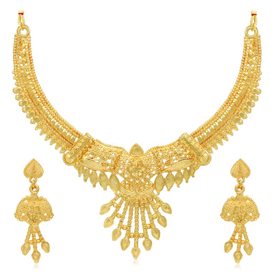 Sukkhi Elegant 24 Carat Gold Plated Choker Necklace Set for Women