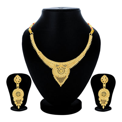 Sukkhi Lovely 24 Carat Gold Plated Choker Necklace Set for Women