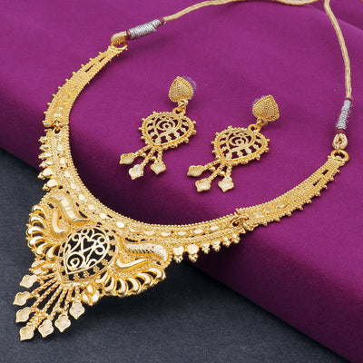 Sukkhi Graceful 24 Carat Gold Plated Choker Necklace Set for Women