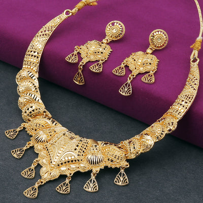 Sukkhi Designer 24 Carat Gold Plated Choker Necklace Set for Women