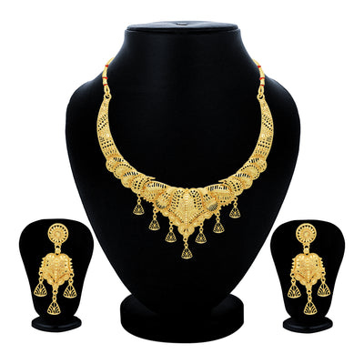 Sukkhi Designer 24 Carat Gold Plated Choker Necklace Set for Women