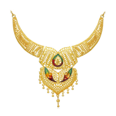 Sukkhi Ethnic 24 Carat Gold Plated Meenakari Choker Necklace Set for Women