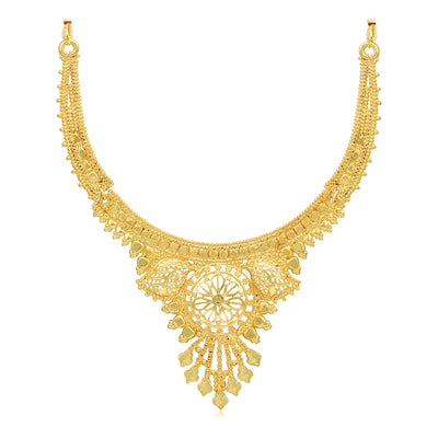 Sukkhi Splendid 24 Carat Gold Plated Choker Necklace Set for Women