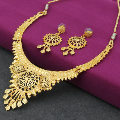 Sukkhi Splendid 24 Carat Gold Plated Choker Necklace Set for Women