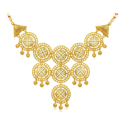 Sukkhi Fancy 24 Carat Gold Plated Choker Necklace Set for Women