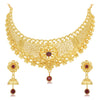Sukkhi Floral 24 Carat Gold Plated Choker Necklace Set for Women