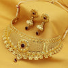 Sukkhi Floral 24 Carat Gold Plated Choker Necklace Set for Women